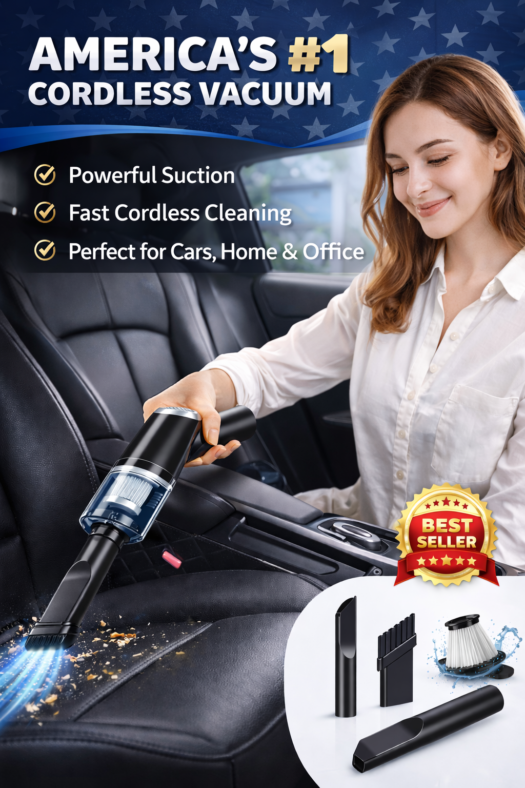 120W Portable Wireless Vacuum Cleaner – Home & Car